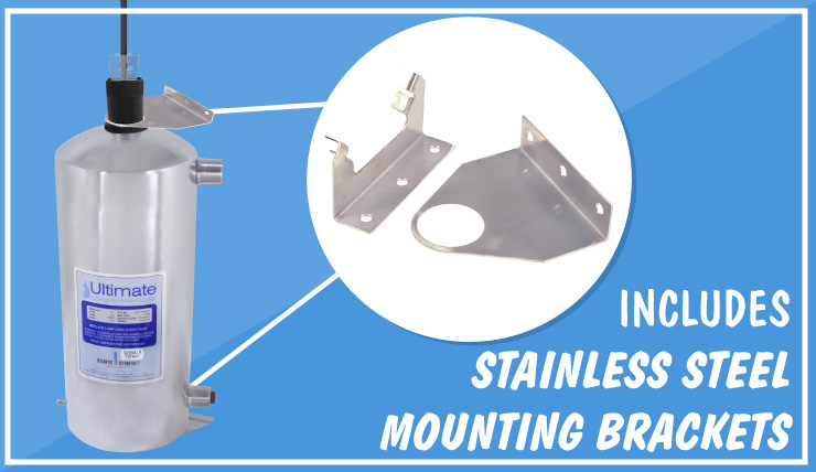 Includes Stainless Steel Mounting Bracket