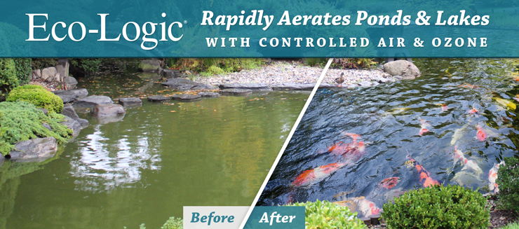 Eco-Logic Pond and Lake Ozone Aeration Uses Controlled Air and Ozone Combination