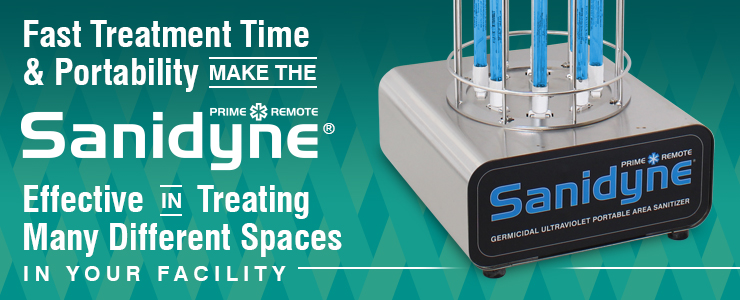 Sanidyne UV Portable Area Sanitizers Provide Fast Treatment Time and Portability